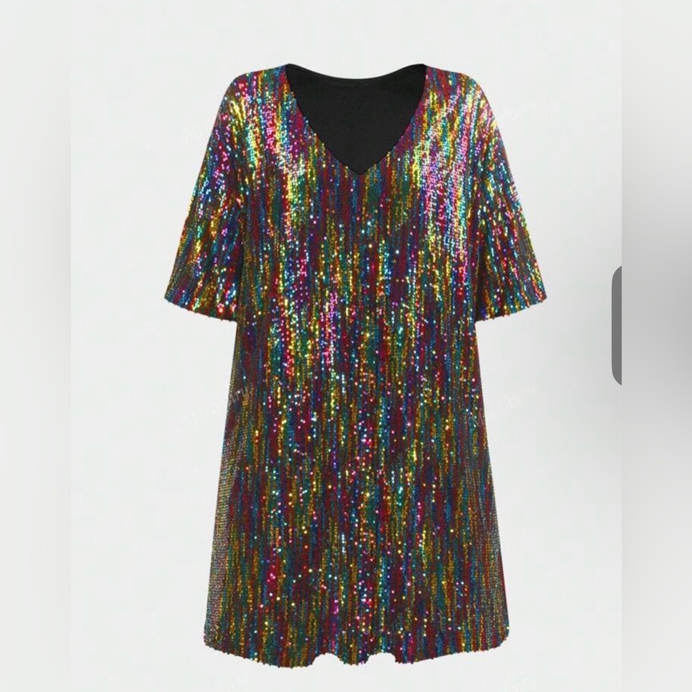 SHEIN Multicolor Sequin Mini Dress and Purse